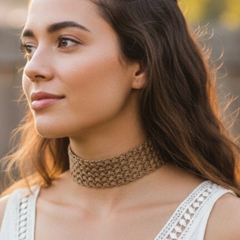 Handmade Boho Shabby Chic Crochet Lace Choker Necklace